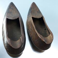Vintage Small Brass Dutch Shoes Clog Souvenir from Holland aged 50 years decor picture