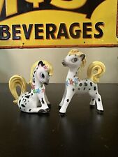 Vintage PY Anthropomorphic Ponies Salt Pepper Shakers Kitsch Read HTF picture