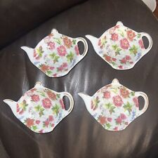 Formalities By Baum Bros., Set Of 4 Porcelain Tea Bag Holders picture