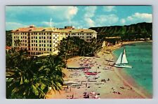 Waikiki HI-Hawaii, Moana Hotel, Advertising, Antique Vintage Souvenir Postcard picture