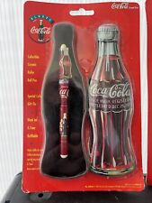 Vintage 1996 Coca-Cola Ceramic Roller Ball Pen in Collector Gift Tin - Brand New picture