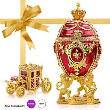 Russian Imperial Red Faberge Egg Replica : Extra Large 6.6