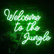 Welcome to the Jungle Neon Sign Jungle Decor Green Led Word Neon Light Signs for picture