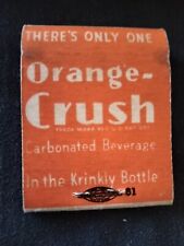 VINTAGE 1930's / 40's MATCHBOOK. THURBER'S. ROCHESTER MN.ORANGE CRUSH SODA DRINK picture