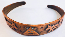 Signed Bell trading post native American copper REPOUSSE  bracelet picture
