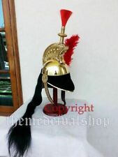 French Cuirassier Officer's Napoleon Brass Helmet WITH STAND SCA HANDMADE SPARTA picture