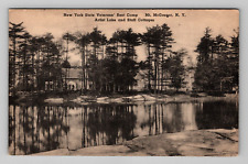 Postcard 1948 NY Veterans Rest Camp Staff Cottages Lake Mt McGregor New York picture