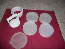 Tupperware Hamburger Press & 4 containers  with 1  Lid picture
