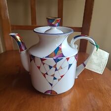 Vintage Lomonosov Russian Porcelain Teapot Geometric Design picture
