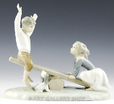 Lladro Figurine SEESAW SEE SAW BOY, GIRL AND PUPPY DOG #4867 Retired Mint picture