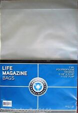 (100) New CSP Polypropylene Life Magazine Bags, PVC Free 11.125 x 15.125