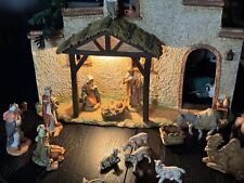 Vintage Fontanini Nativity Set Depose Italy 1983 -92  16 Pieces/ Stable picture