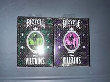 (2 Decks) Bicycle Disney Villains PURPLE & GREEN Playing Cards FAST SHIPPING picture