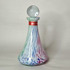 Murano Italy Art Glass Bottle Stopper Hand Blow Blue Green Red Swirl 7