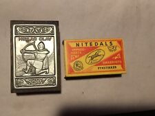 VINTAGE NITEDALS Matches & NORGE Heilag Olav MATCH Box HOLDER Viking picture