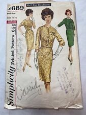Vtg 60’s Simplicity Pattern  Sz 16 4689 Fitted Dress with Jacket COMPLETE picture