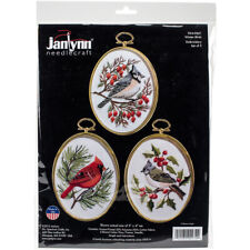 Janlynn Winter Birds Embroidery Kit Set Of 3-3