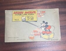 Rare 1935 Mickey Mouse Picture Card Album Volume 1 With 21 Cards Vintage Disney picture