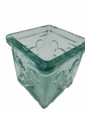 Rare Walt Disney 3 D Green Square Glass Dish/Vase picture