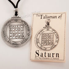 TALISMAN of SATURN Magic Pentacle Solomon Seal Luck Protection Pendant Necklace picture