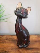 Adorable Hand Painted Drip Glazed VTG Ceramic Cat Figurine 9