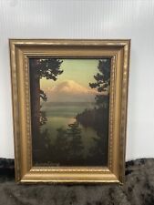 Antique Norman Edson Goldtone Orotone Photograph Mt Rainier picture