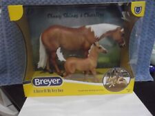 Breyer QH pair 2023 Ebony Shines & Charlize palomino Standing mare +Walking Foal picture