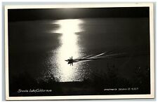 1930-50 Postcard Rppc Shasta Lake CA Eastman's Studio B 4333 Boat Moonlight picture