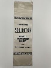 1913 Antique Historical Ephemera Ribbon Charity Organization Society picture