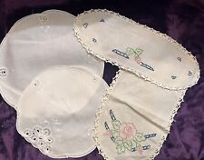 Vintage Hand Stitched Doilies ~ 4 See pics for various sizes picture