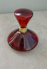 Vintage Irving Rice Ruby Red Perfume Bottle Brass Trim 3.5