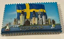 Stockholm Sweden Flag City 3D Ridged Souvenir Fridge Magnet picture