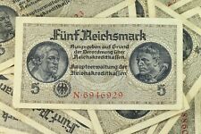 5 REICHSMARK NAZI GERMANY CURRENCY GERMAN BANKNOTE NOTE MONEY BILL SWASTIKA WW2 picture
