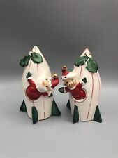 Vintage Lefton Mr And Mrs Santa Rocket Salt & Pepper shakers - Hard To Find picture