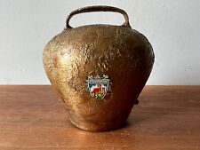 Vtg. Handcrafted Swiss Cow Bell Hammered Metal Wiggensbach 4