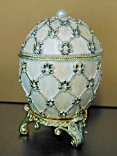 Replica 1891 Imperial Coronation Faberge Egg Collectible Gold Enamel w Pearls picture