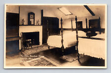 RPPC Olde Burnham House Former Hart House Interior Bedroom Ipswich MA Postcard picture