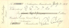 Calvin Coolidge signed Check dated 1914 - Autograph Check - Presidential - Autog picture