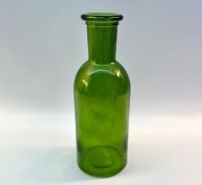 Mold Blown Glass Bottle Kelly Green 7.5”h Flower Vase Home Decor 7.5”h picture