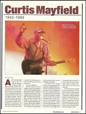 Curtis Mayfield 1942-1999 death tribute 2-page article pin-up photo print picture