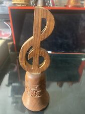 Vintage Wooden Bell with Musical Note Handle picture