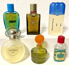 Lot of 6 Collectible Mini Men's / Unisex Vintage Cologne Bottles with Contents picture
