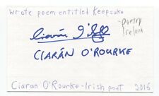 Ciaran O'Rourke Signed 3x5 Index Card Autographed Signature Author Irish Poet picture