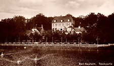 c1929 RPPC Bad Nauheim, Germany Lakehouse Swans VINTAGE Postcard picture