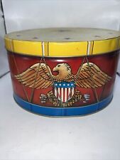 1980s Metal Americana Eagle Drum Tin picture
