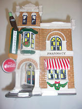 Vtg 1995 Coca Cola Soda Fountain Christmas Corner Drugstore Dept 56 Snow Village picture