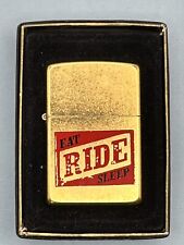 Vintage 2004 Marlboro Eat Sleep Ride Gold Zippo Lighter NEW picture