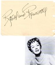 Rosalind Russell signed vintage album page picture