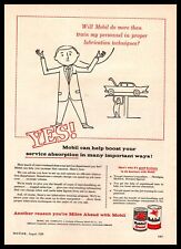 1959 Mobil Special Motor Oil Boost Service Absorption Cartoon Socony Print Ad picture