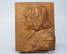 Antique Franz Liszt Mini Bronze Relief by F. Stiase 2 5/8